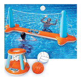 Inflable Para Alberca Red De Volleyball Net Y Basketball 