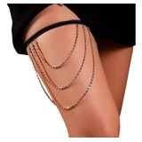 Bodychain Liga Strass Dorado Mujer Delicada