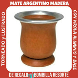 Mate Argentino Madera Con Virola Alumin - Kg a $550