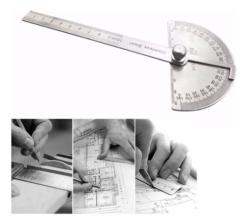 Goniómetros Acero Inoxidable 180 Grados Medición De Ángulos