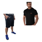 Bermuda De Lycra Hombre + Remera Deportiva Dry Fit Ng Rmdf