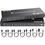 Conmutador Kvm Hdmi 4 Computadoras 4k@60hz, Edid Simulación,