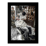 Quadro Decorativo Grande Barber Shop Corte Navalha Bigode