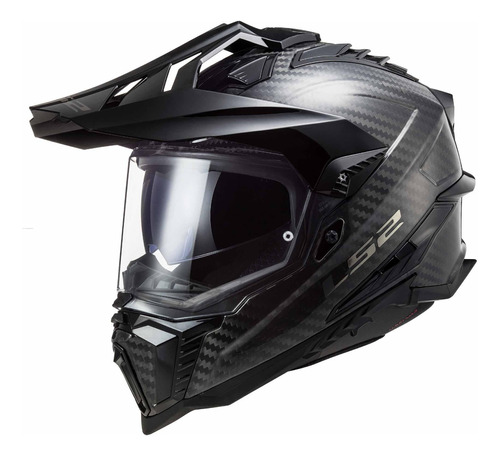 Casco Moto Ls2 Explorer Fibra De Carbono Solid Negro Ece