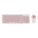 Kit De Teclado Y Mouse Inalámbrico Noga S5600 Español Rosa