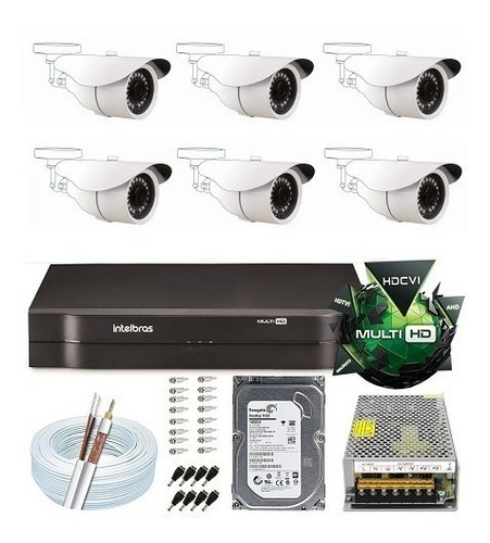 Kit Câmeras De Segurança Residencial Dvr Intelbras Full Hd