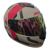 Casco Integral Rs1f Blanco/fucsia Mate C/grafico M (58 Cm)