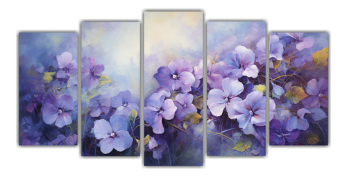 150x75cm Cuadro De Flores Violetas Estilo Estilo Óleo