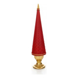 Árvore Decorativa De Natal Em Resina Vermelho E Dourado 45x1