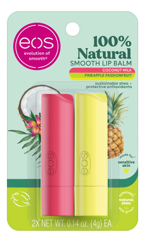 Eos Coconut & Pineapple Dragonfruit Protector Labial 2 Pack 