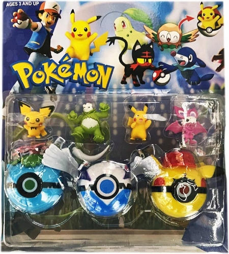 Blister 3 Pokebolas Con Muñeco Varios Modelos Pokemon