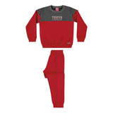 Conjunto Moleton Vermelho Feminino Roupa Infantil Juvenil