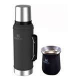 Set Mate + Termo Stanley 950ml - Negro - Originales Caja