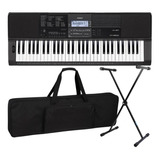 Kit Teclado Musical Casio Ctx800 Sensitivas Usb + Acessórios