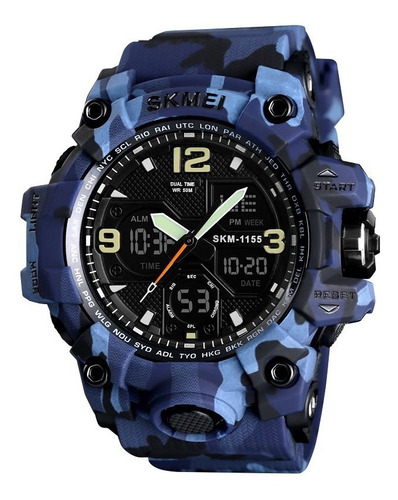 Reloj Hombre Skmei 1155 Cronometro Camuflado Militar Tactico