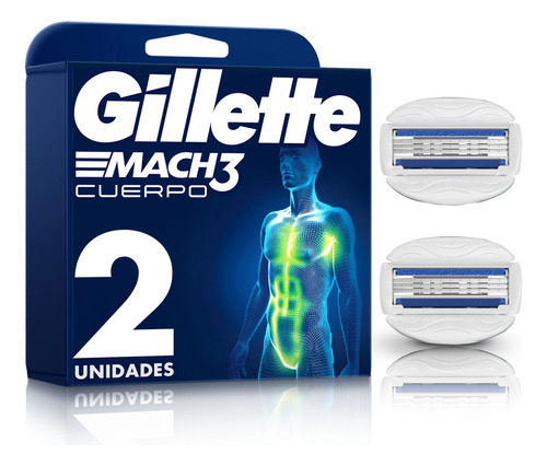 Repuesto Para Máquina De Afeitar Gillette Mach3 Cuerpo, Afeitado Corporal 2 Un