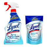 Pack Desinfectante Multiuso Lysol Spray 650ml + Refill 500ml