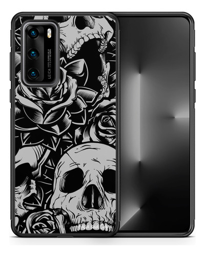 Funda Tpu Para Honor Y Huawei Calaveras Y Rosas Skull Art