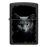 Encendedor Zippo Negro Diseño Gato