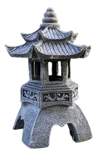 Una Estatua De Jardín De Pagoda Al Aire Libre Con Luz Led, E