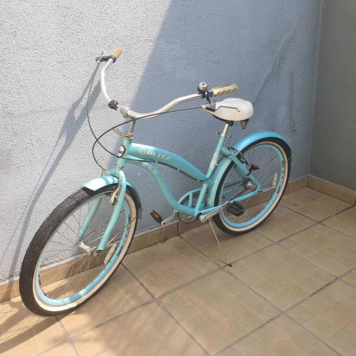 Bicicleta Blitz Retrô Azul Turquesa Aro 26 Vintage Linda