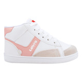 Tenis Casual Urbano Bota Levi's 0750 Blanco Niña