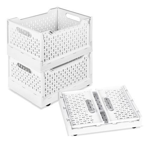 2pcs Caja Plegable De Plastico Organizadora Con Ruedas 11101