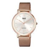 Reloj Q&q By Citizen Qa20j051 Dorado Rose Hombre Agente Of