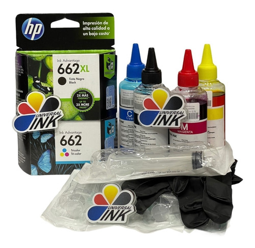 Cartuchos Hp 662xl N Y 662c Estandar Original+kit De Recarga