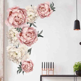 Adhesivo De Pared A4 Con Diseño De Peonía Y Flor De Rosa