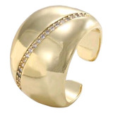 Anillo Grande Chunky Moda Tendencia Mujer Baño De Oro 18k