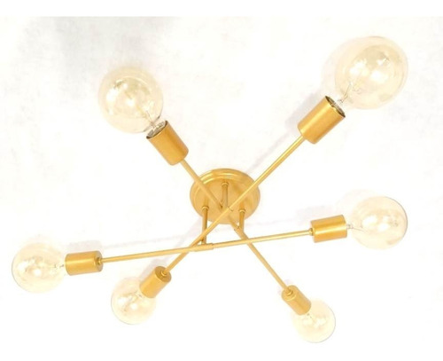 Lustre Teto Moderno - Plafon Sputnik Aranha Para 6 Lâmpadas