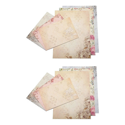 Juegos De Papelería Vintage De 80 Hojas Con Sobres For Escr