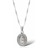 Medalla Virgen De Guadalupe + Cadena De Plata 925