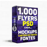 Pack 500 Cartões De Visita 1000 Flyers Mockups 3.000 Fontes