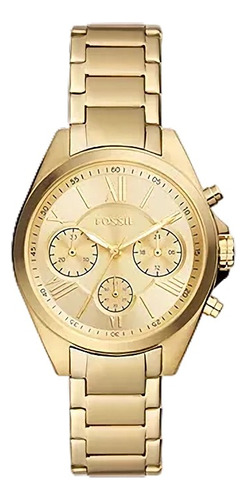 Reloj Fossil Dorado De Mujer Correa Dorada Dama Bq3848 