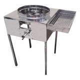 Fogão Fritadeira Inox Gás Alta Pressão Escorredor Em Inox