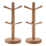 Estante De Madera For Tazas Con Forma De Árbol, Soporte Par