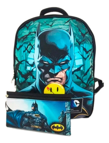 Morral + Cartuchera Comic Batman Estilo Maleta