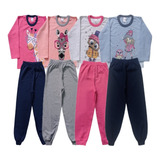 Kit 4 Conjuntos Moletom Infantil Menina Inverno Frio Atacado