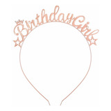 Konsait Rose Gold Birthday Girl Headband, Birthday Girl Tiar