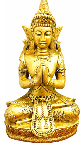 Buda Dourado Gigante Hindu Tailandês Sidarta Em Resina 