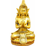 Buda Dourado Gigante Hindu Tailandês Sidarta Em Resina 