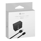 #092 Pack De 2 Turbo Cargador Usb 3a Con Cable Tipo C 3.0