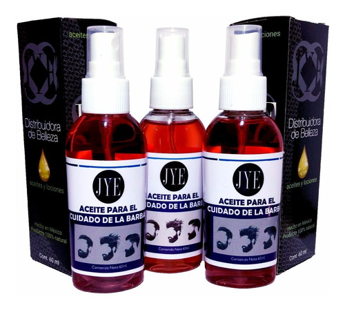 3 Aceites Jye Cuidado De Barba Y Bigote Fuerza 180ml Jye