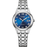 Reloj Citizen Ecodrive Analog Fe124081l Mujer Color De La Malla Plateado Color Del Bisel Plateado Color Del Fondo Azul Marino