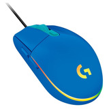 Mouse Gamer Alámbrico Logitech  G Series Lightsync G203 Azul