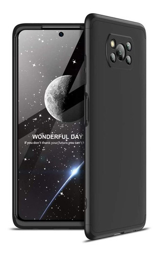 Funda Protectora Gkk 360 Gkk Totalmente Negra Para Pantalla De Xiaomi Poco X3 De 6.67 Pulgadas