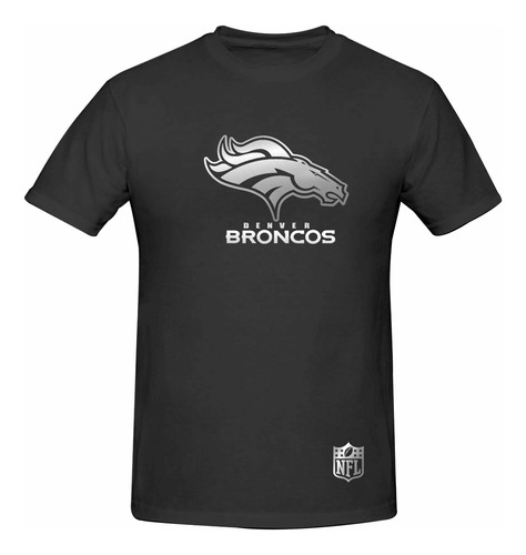 Playera Estilo Denver Broncos Silver Estampado Reflejante