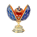 Réplicas De Huevos Estilo Fabergé Azul Bisagras Y Cor...